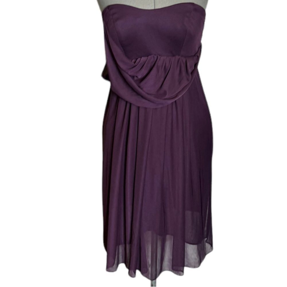 David’s Bridal Plum Strapless Dress size 4